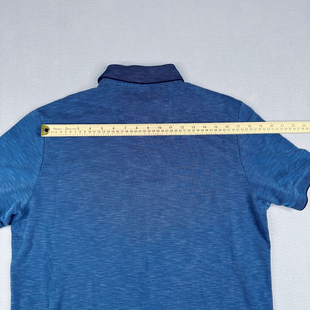 Tommy Bahama Men's Island Zone Blue Textured Short Sleeve Polo Shirt Size Medium - Picture 12 of 12